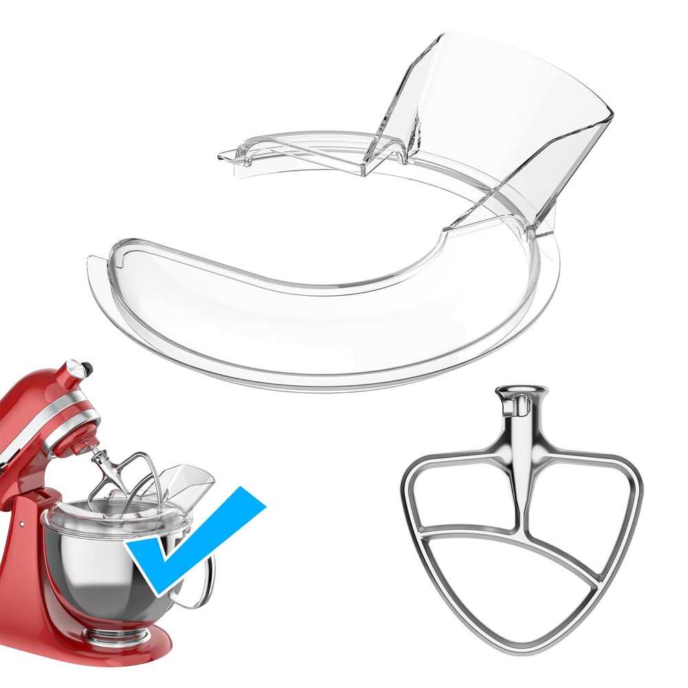 Paddle Attachment Splash Guard Compatible Kitchenaid 4.5-5 Quart Tilt-Head Mixer