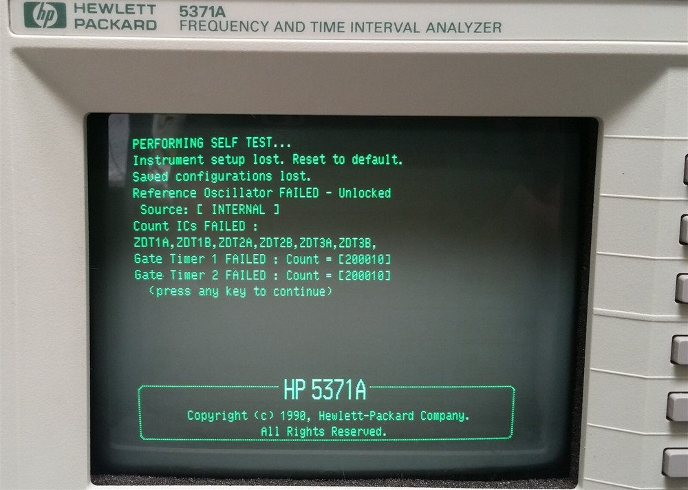 HP KEYSIGHT AGILENT 5371A 5371 FREQUENCY AND TIME INTERNAL ANALYZER 2*54002A
