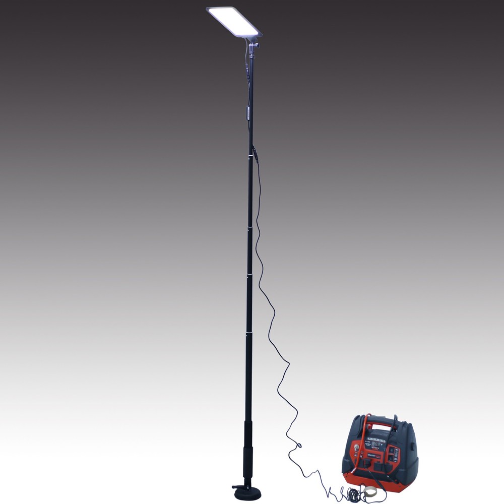 LED Camping Light - 10000LM Telescoping Pole Coldlight w/Suction Cup &Remote 12V