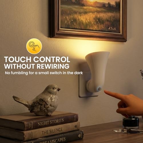 Touch Control GU10 Plug In Spotlight Uplights Indoor, 360° Rotatable LED Night