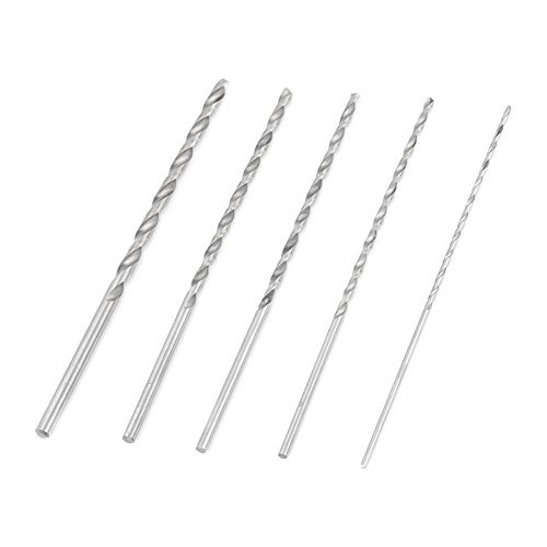 5 Different Sizes Extra Long High-Speed Steel Drill Bits, Long Shank Drill Bits