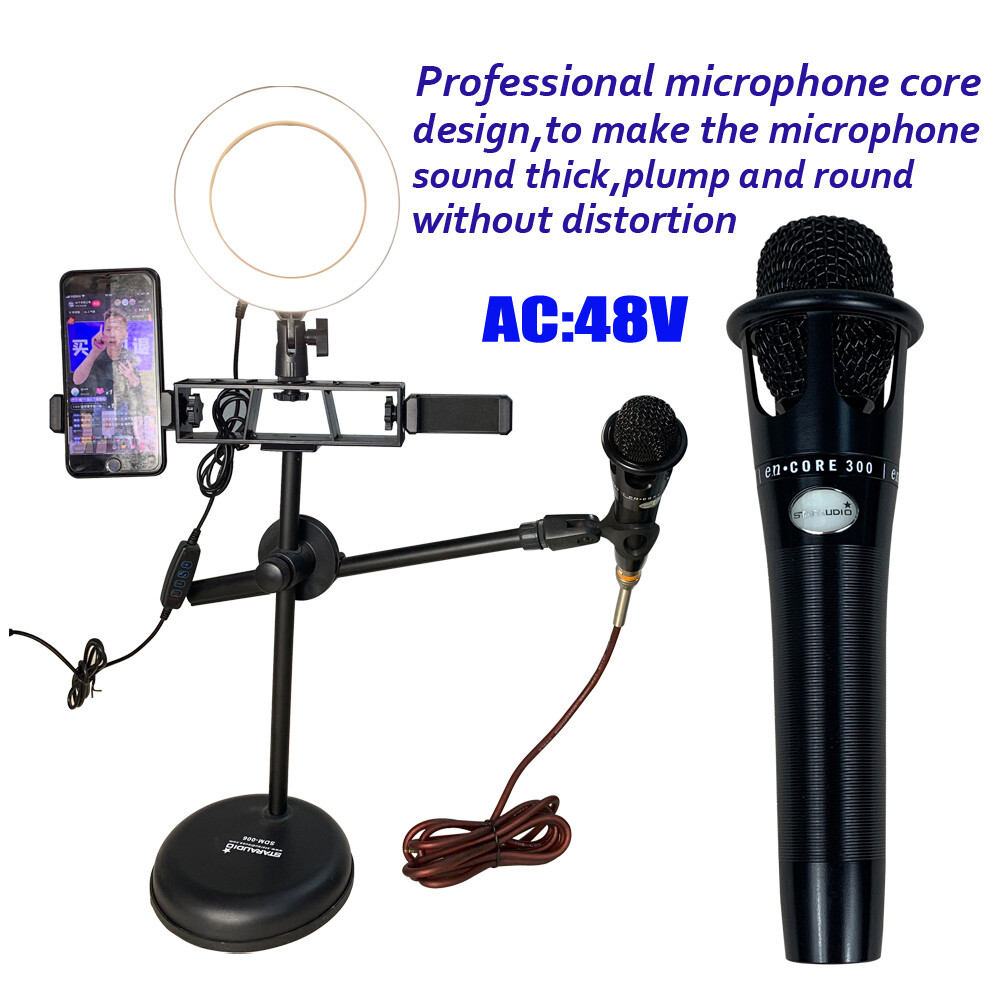Wired Handheld Microphone Cardioid Elecrect Condense Complete Mic For Live Chat