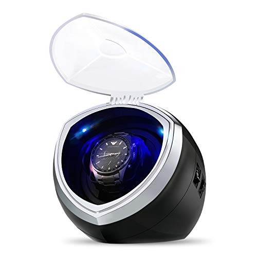 Single Automatic Watch Winder with Quiet Motor, 4 Rotation Mode Black