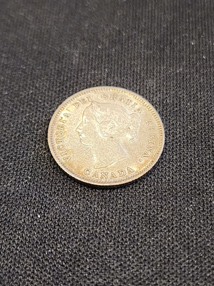 1900 Canada 5 Cents Oval 0 Silver Coin