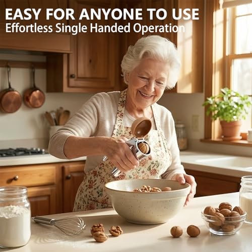 Nut Cracker Heavy Duty Nutcracker Tool with Splash-Proof Lid, Long Lever