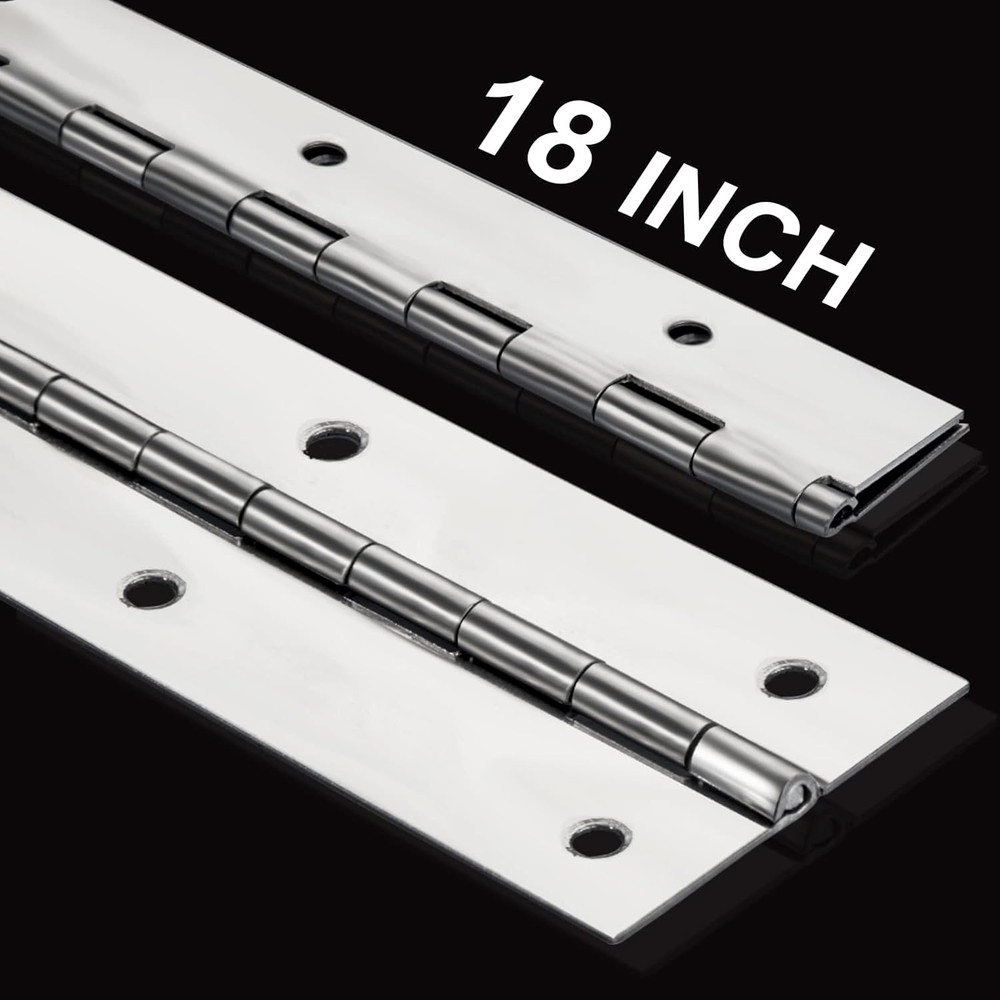 2Pack Heavy Duty Piano Hinge, 2" Open Width X 18" Continuous & Piano Hinges, 0.0