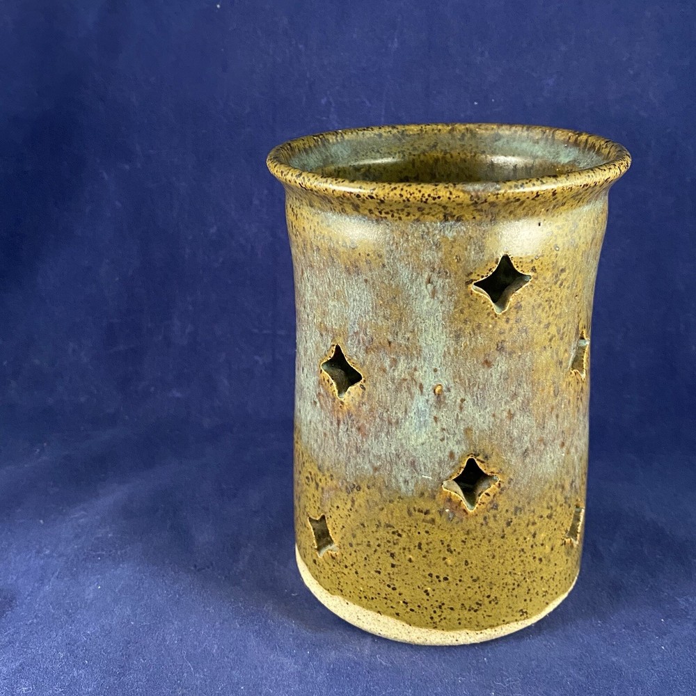 Artist Signed Studio Pottery Candle Holder Shade Votive Puller Tea light