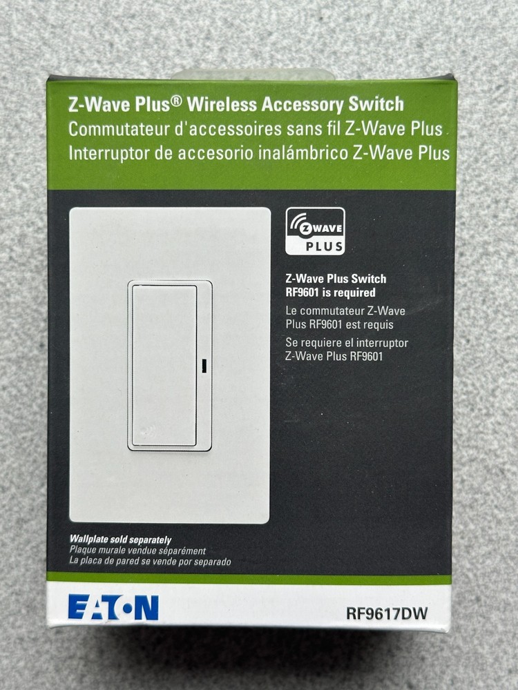 NEW EATON RF9617DW Z-Wave Plus Wireless Accessory Switch, White