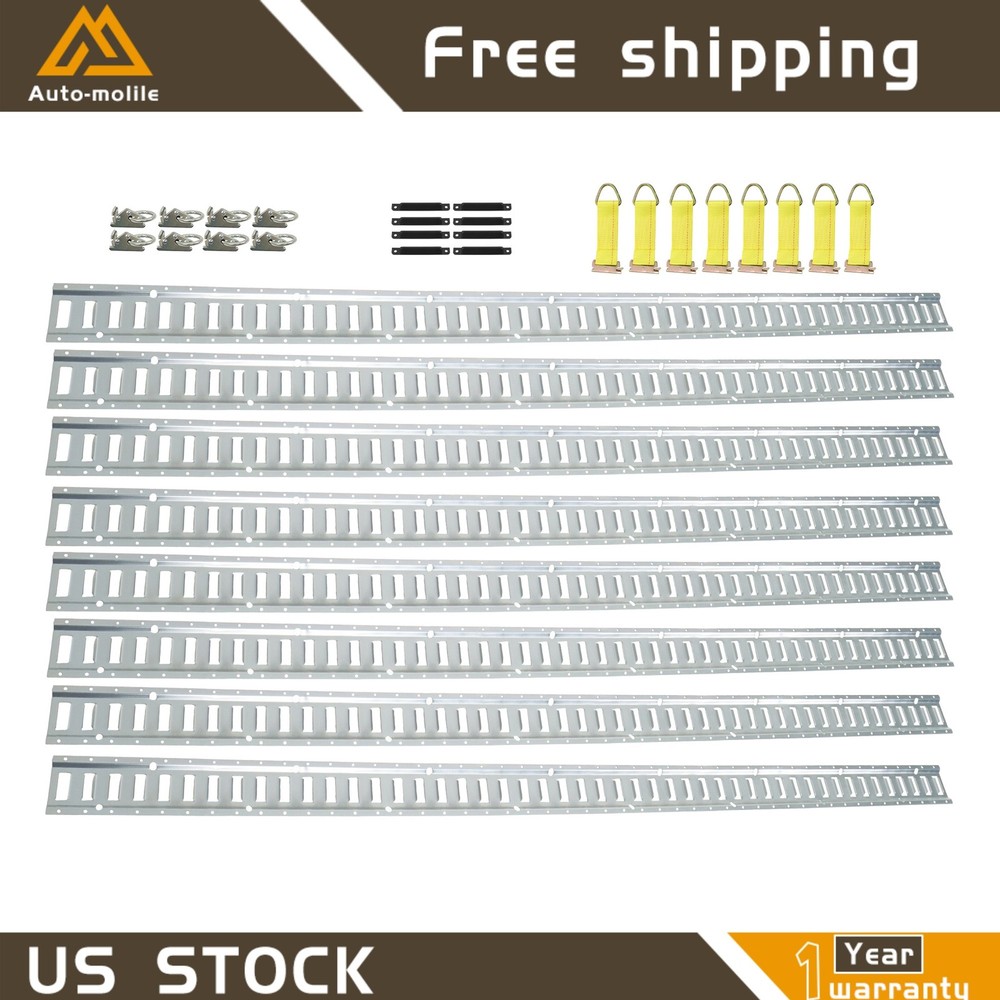 Durable 32 Pack 8' E Track Tie Down Rail Syste Portable Multi Purpose Galvanized