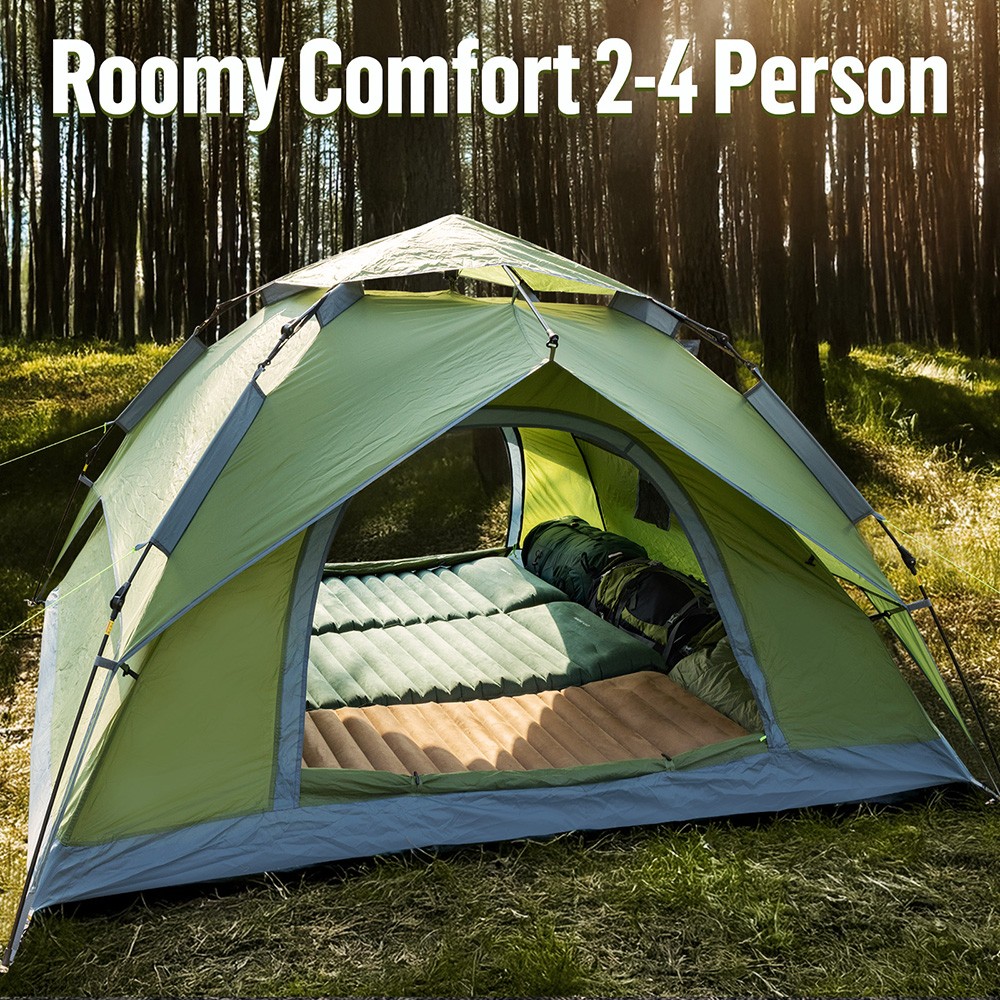 Night Cat 1-4 Persons Camping Tent UV Protection Automatic Quick Open Waterproof
