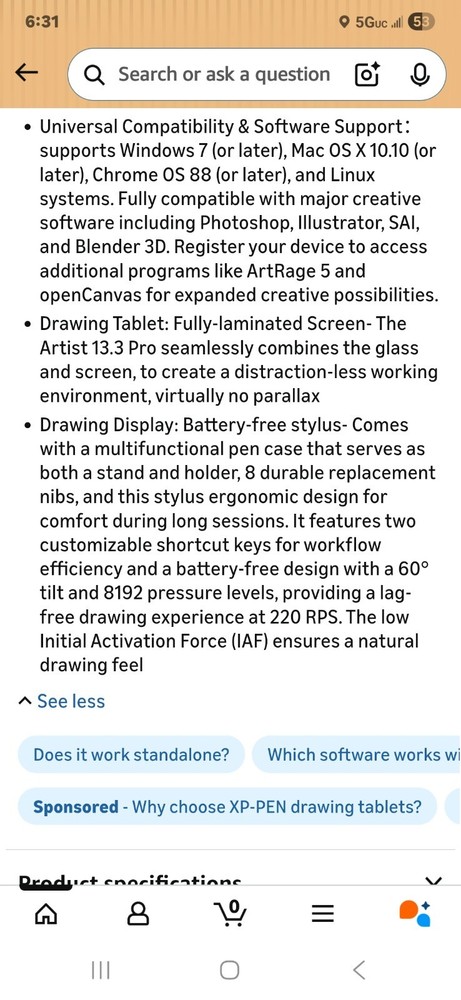 Xp-pen Artist 13.3 Pro Graphics Tablet - Black