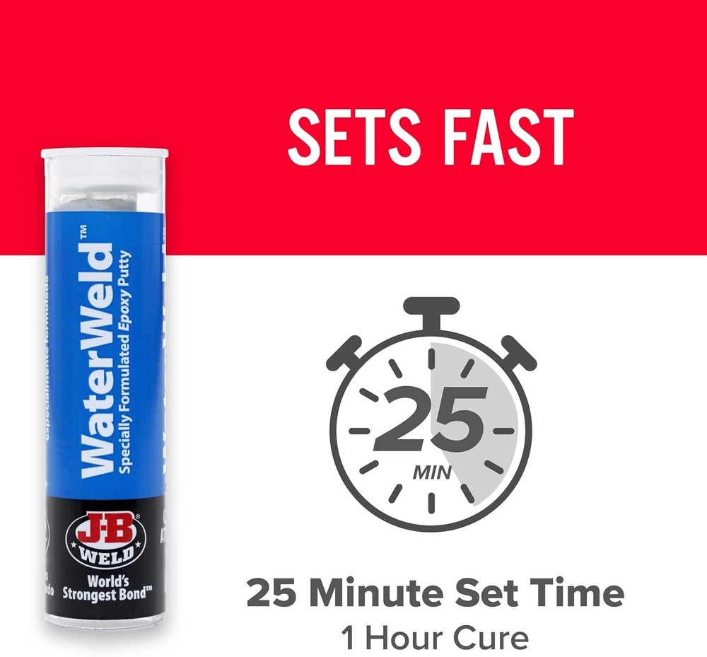 WaterWeld, 1 Hour Cure, Epoxy Putty Stick - 2 Pack, Off-White