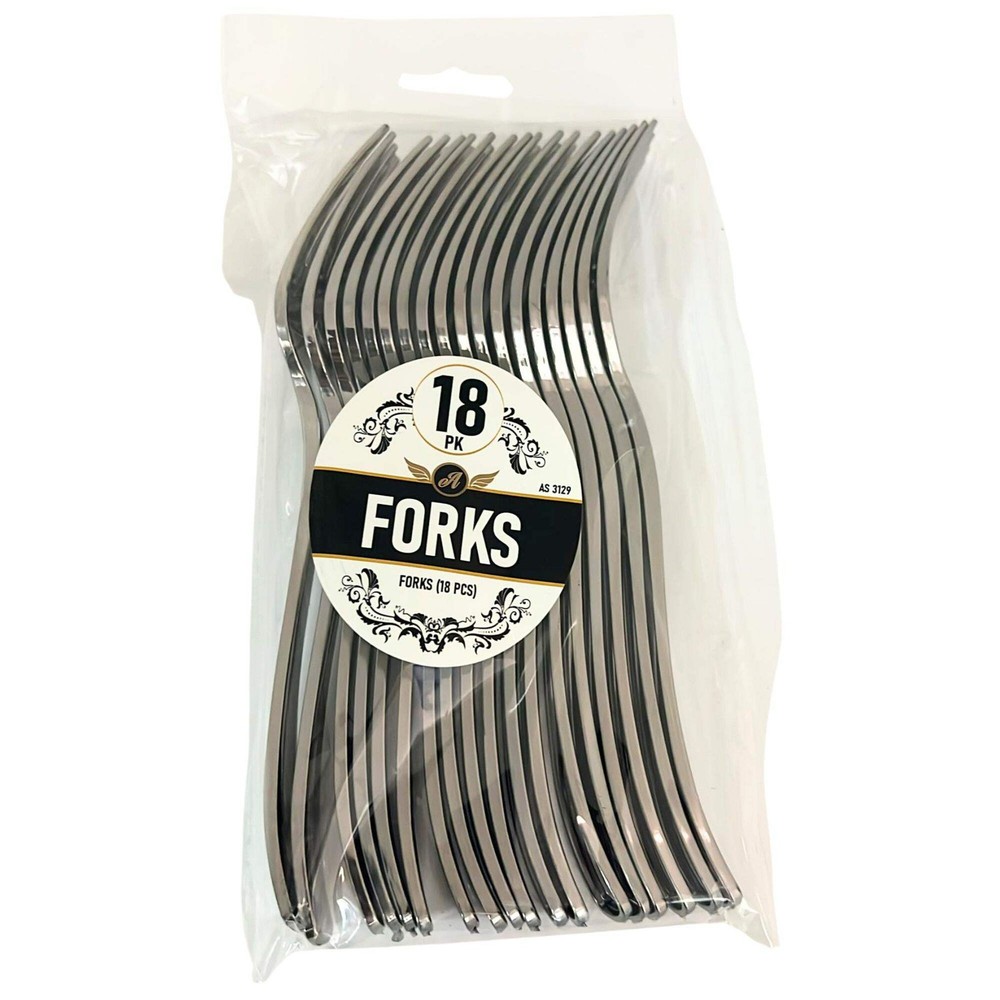 Silver Plastic Forks: 18 Pack