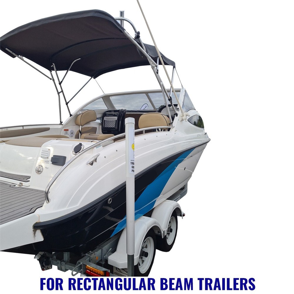 Oceansouth Galvanized Guide On Post Poles Pair for Rectangular Beam Trailer 75"