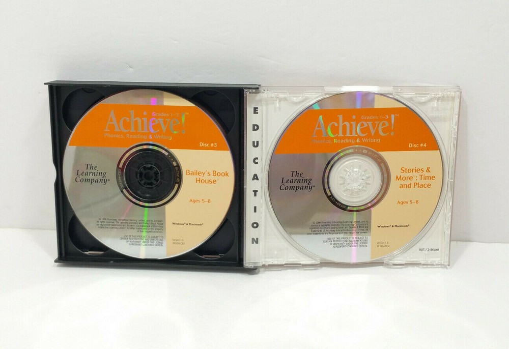 Achieve! Phonics Reading Writing Grades 1-3 Age 5 - 8 Learning Company Software
