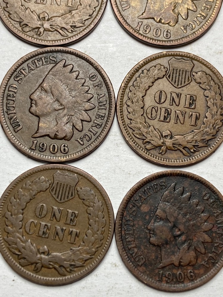 1906 INDIAN CENT ROLL, 50 nice condition (no problem) coins