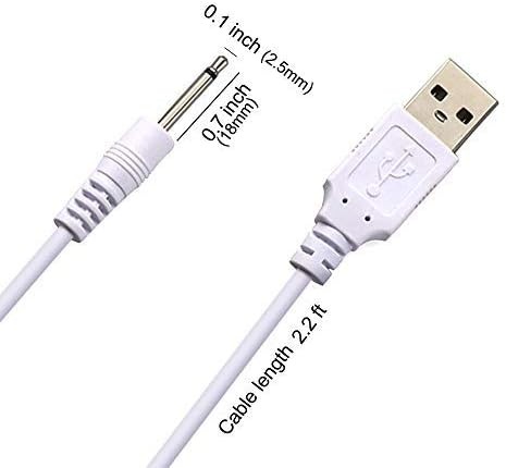 (2 Pack) Fast Charging Replacement USB Cable | DC Charger Cord - 2 Ft - White