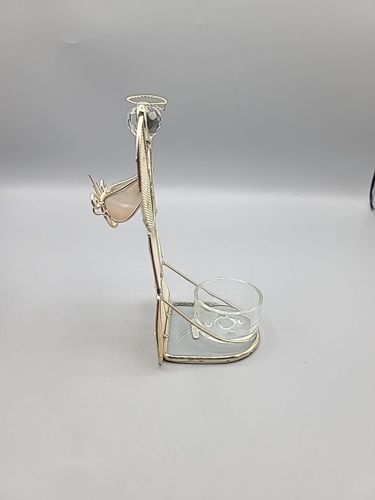 Capriz Shell Angel Tealight Holder 6" Tall