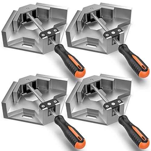 Right Angle Clamp, [PACK] Single Handle 90° Aluminum Alloy 4 Silver Gray