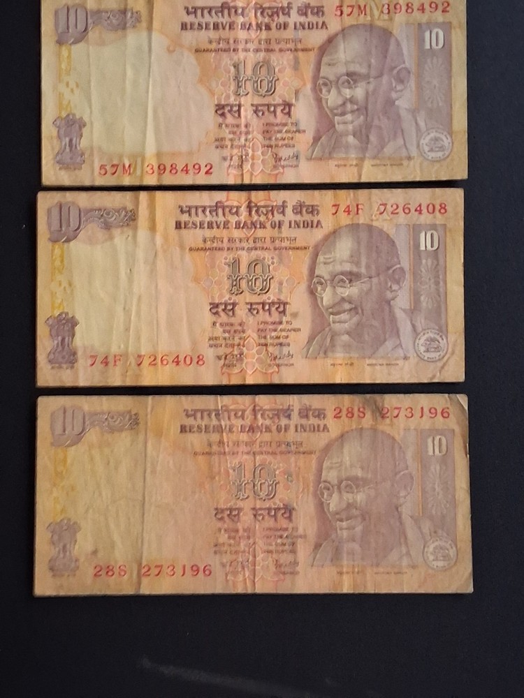 India 10 Rupees Banknotes  (3)