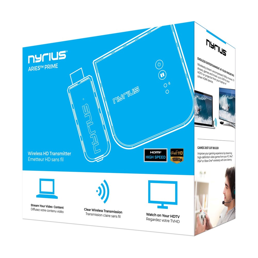 Nyrius ARIES Prime Wireless HDMI Transmitter & Receiver System - 2 Pack