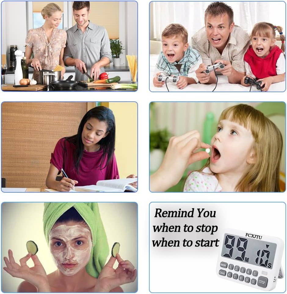 Digital Kitchen Timer, Large Display Countdown/Up Timer with Digits Directly Inp