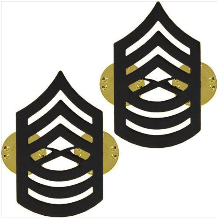 Vanguard MARINE CORPS CHEVRON: MASTER SERGEANT - BLACK METAL, SOLID BRASS