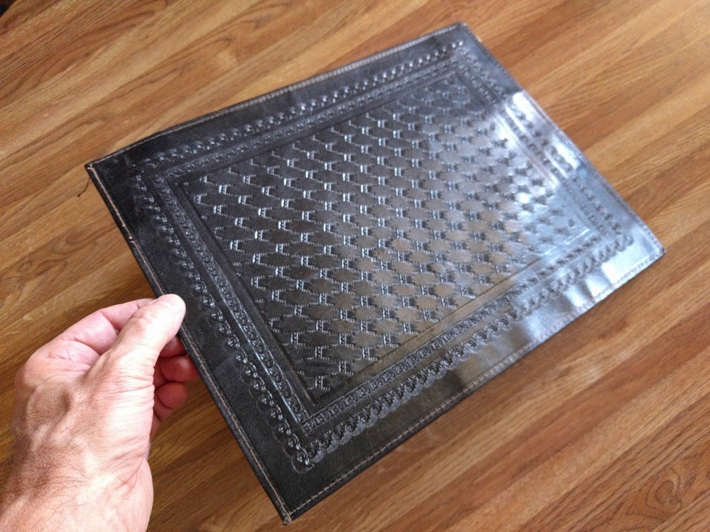 Leather Portfolio / Pouch, Handmade w/ Desert Theme