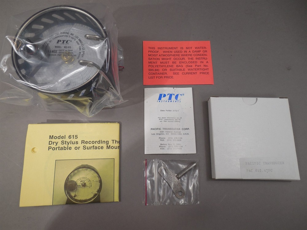 PTC 615-7FC Thermograph Portable Spring Driven 4"Diameter NEW