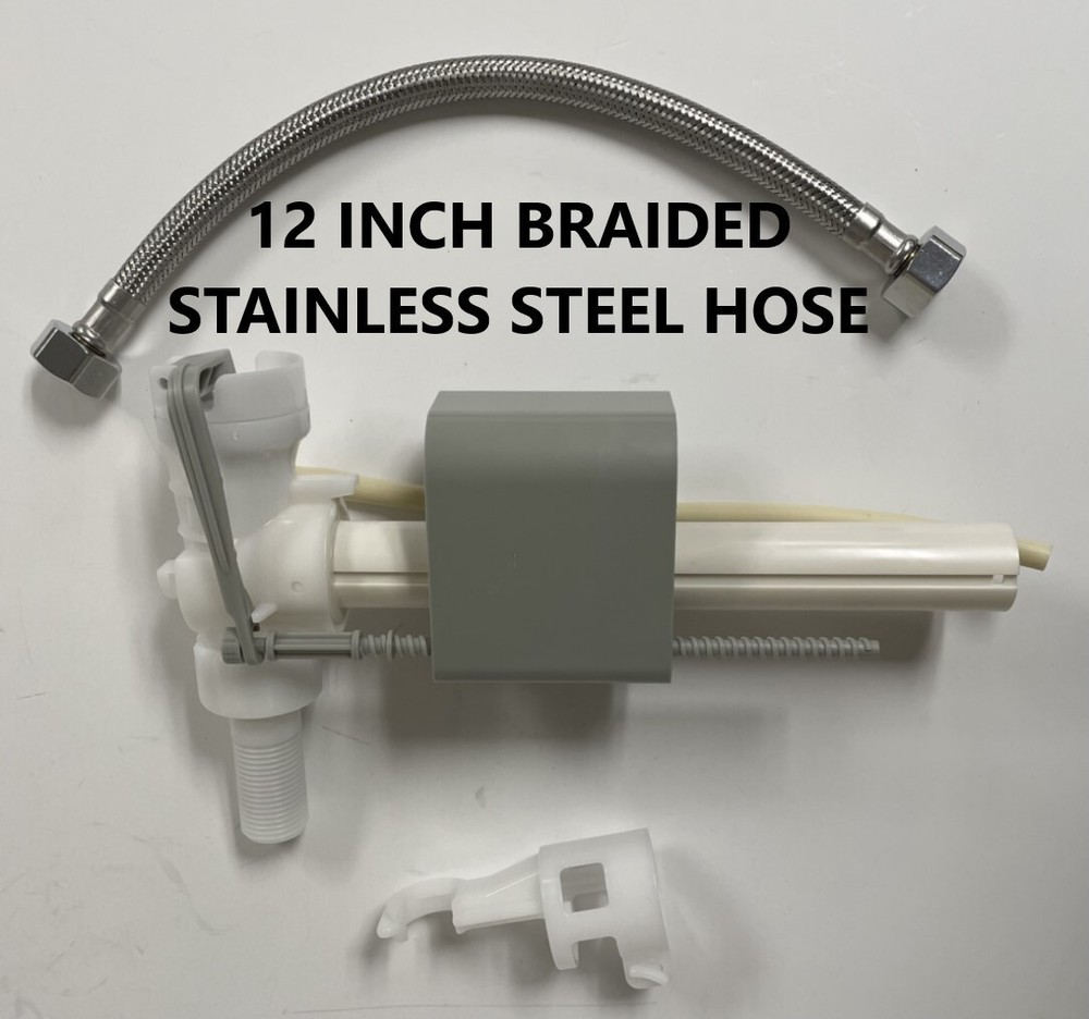Delta Side Mount Fill Valve with Braided Water Line & Bracket