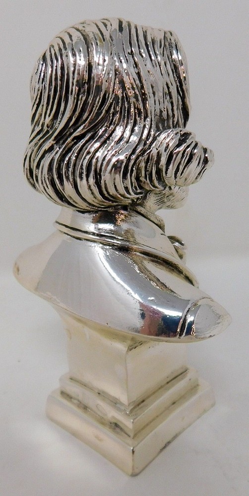Solid 800 Silver Giuseppe Verdi 4.5" Statuette Italian 202 grams Composer Bust