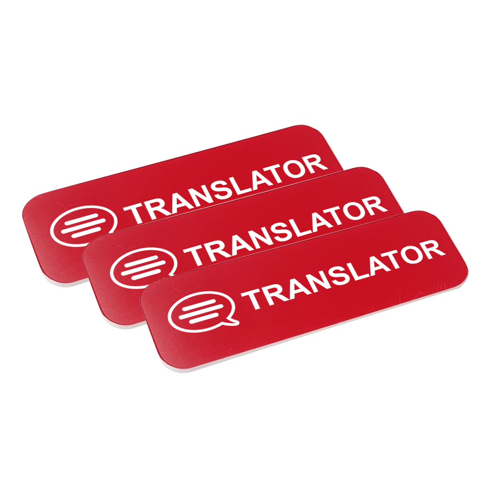 Translator 1 x 3" Name Tag/Badge, (3 Pack)