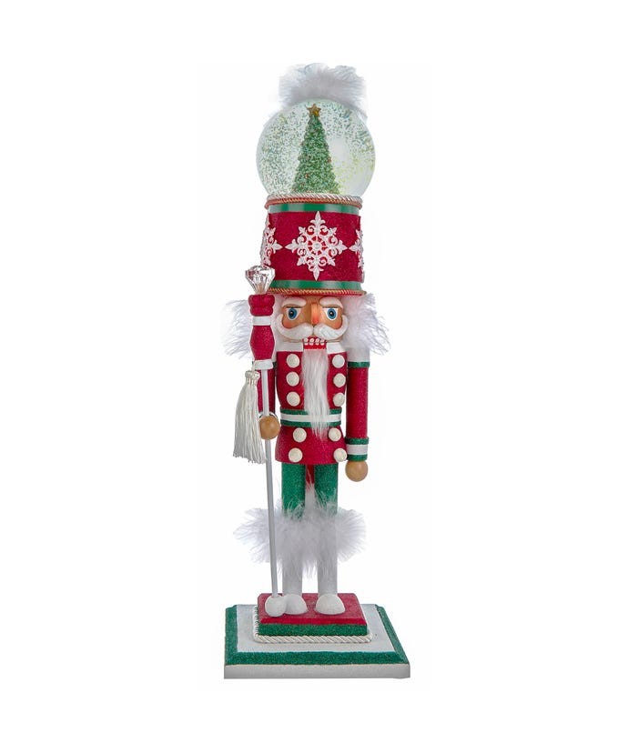21" Hollywood Nutcrackers™ Deck The Halls Musical Water Globe Hat Nutcracker w