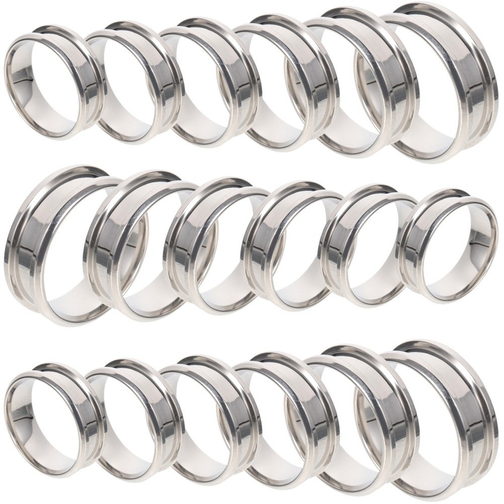 18pc Blanks Grooved Plain Finger Stainless Steel Finger Making