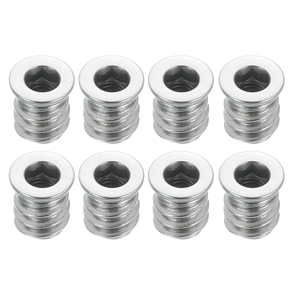 8Pcs Threaded Inserts Nuts, M4x10mm Hex Socket Drive Nut Inserts for Wood
