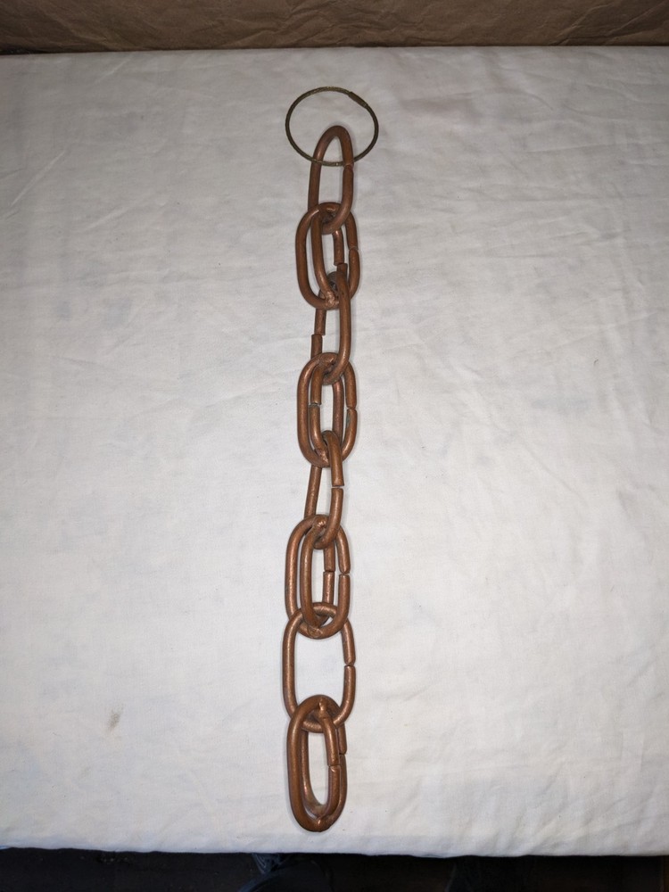 NOS Solid Copper Rain Chain 16" Extension Alternating 3D Compound Pill Link
