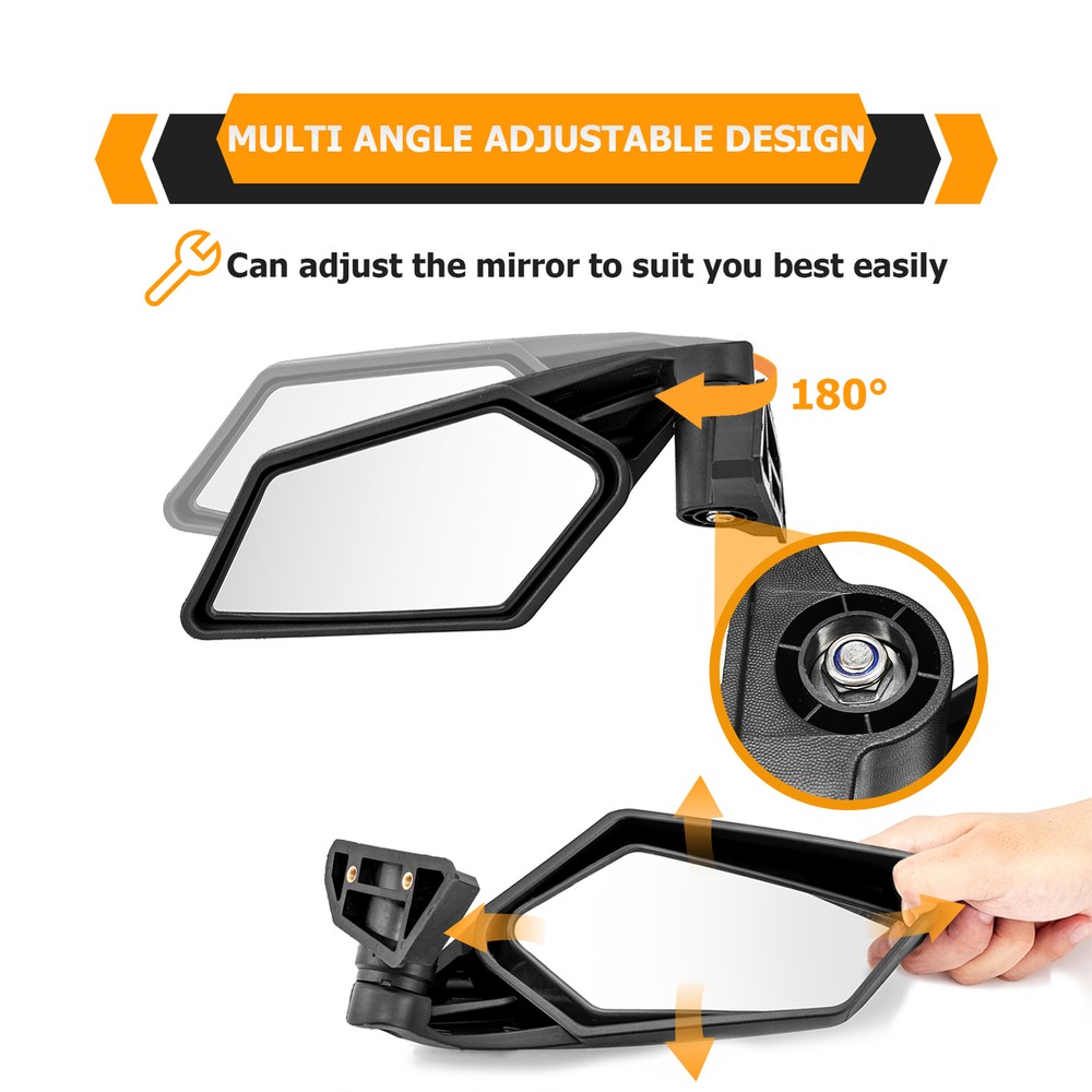 Rear Side View Mirrors w/Automatic Reset Function For Can Am Maverick X3/X3 Max