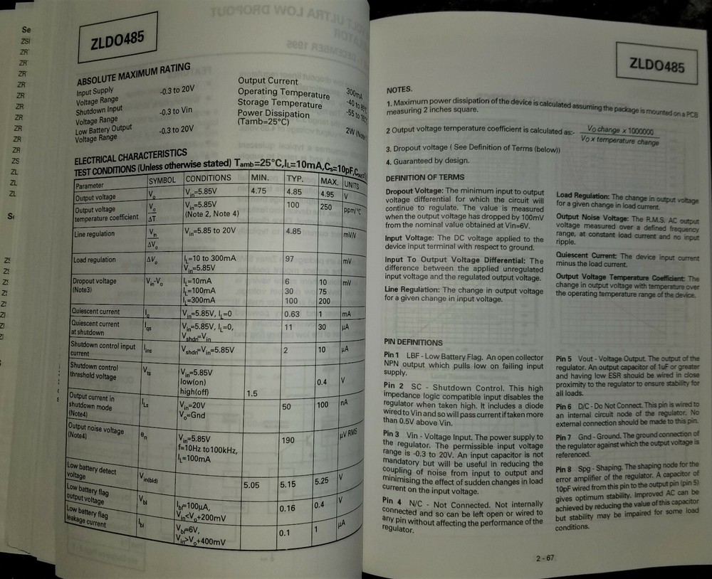 USED 1996 Zetex High Performance Linear Bipolar Integrated Circuits Data Book