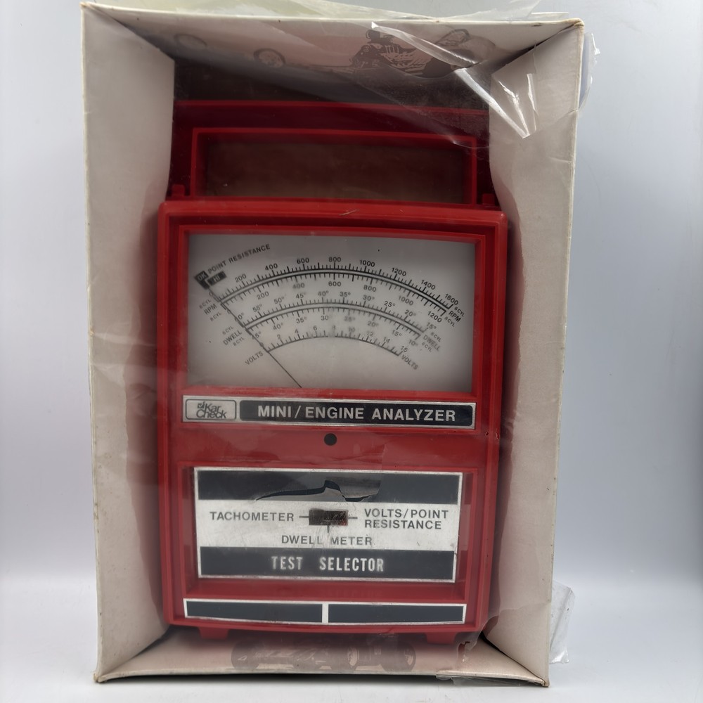 Vtg Kar Check Mini Engine Analyzer Model 2095 Tachometer Dwell Meter Volts NIB