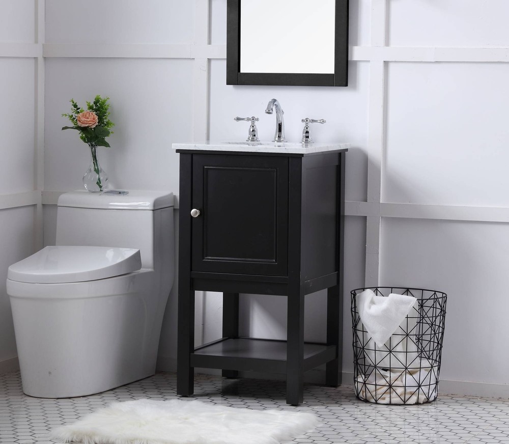 19 Inch Single Bathroom Vanity Set In Black
