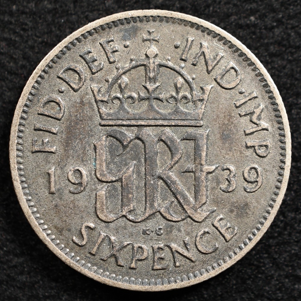 Great Britain 6 Pence 1939, Coin, Silver, Inv#G348