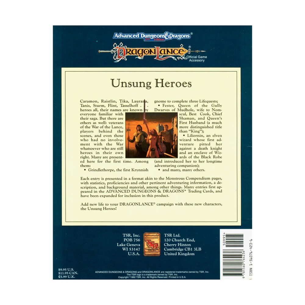 TSR Dragonlance Unsung Heroes VG