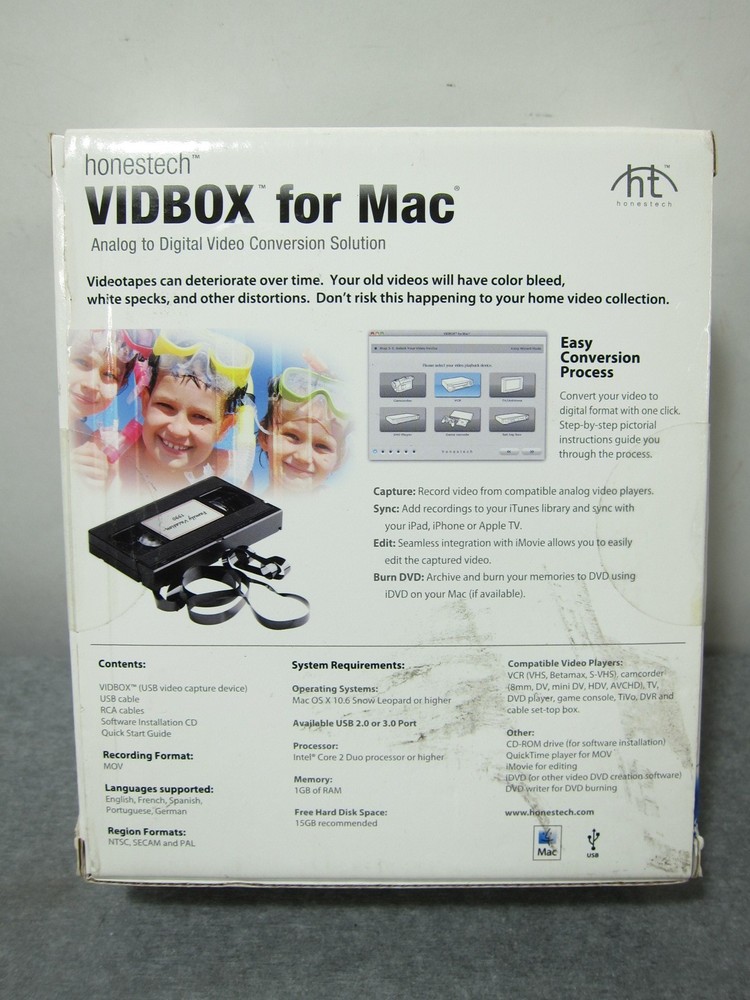 Honestech Vidbox For Mac Analog to Digital Video Conversion Solution NEW/SEALED
