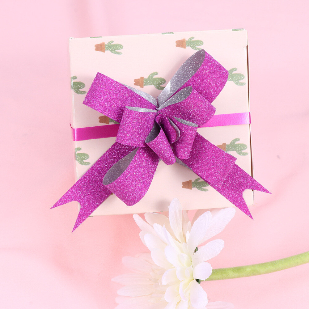 100PCS Glitter Pull Bows Gift Knot Ribbons String Bows for Gift Wrapping
