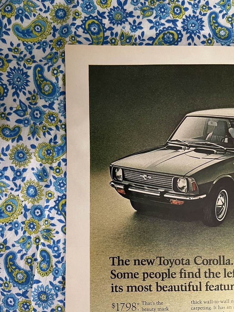 Vintage 1970 Toyota Corolla Print Ad