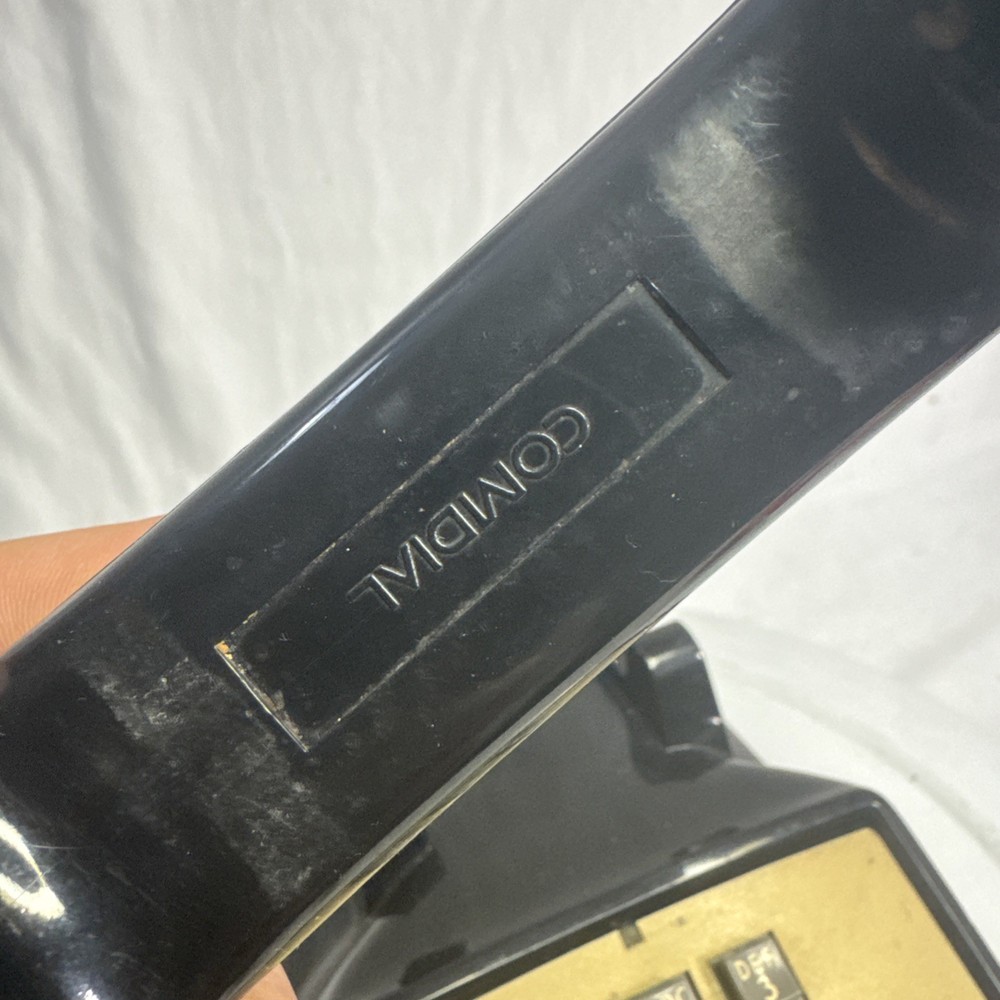 Vintage Black Comdial Push Button Desktop Telephone - Black