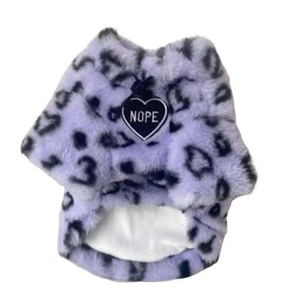 Winter Cat Coat Leopard Print 2-legged Dog Cat Jackets Thickened Soft Lining Tin