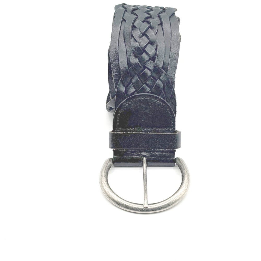 Wide Braided Leather Belt Black Boho Western Statement Boho Indie Minimalist