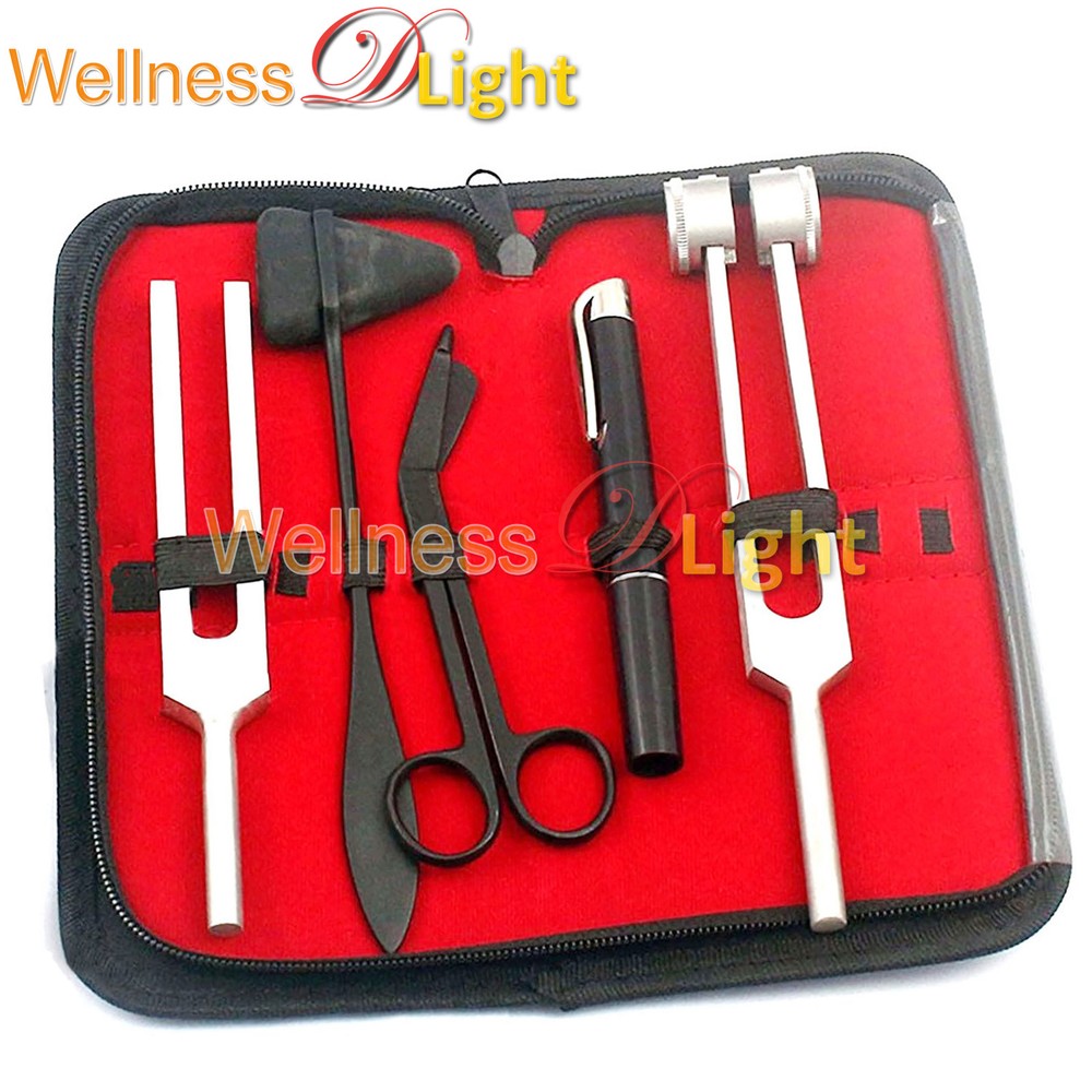 Tactical Black 5 Pcs Taylor Hammer Penlight Scissor & Tuning Fork C128, C512