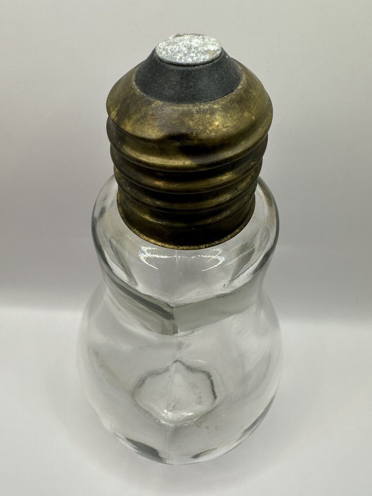 Lrg Glass Light Bulb Bottle Screw Top Oddity Jar Wet Specimen Container EMPTY
